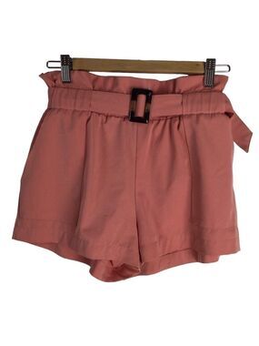 STREETWEAR society shorts belt high waisted bermudas pink/peach small pockets